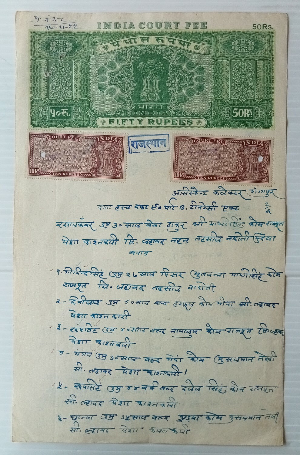 AOP India Capitals stamp papers x 20 different 