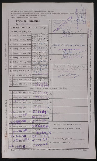 India West Bengal State Electricity Board 1984-8 BONDS upto 100000 (11)