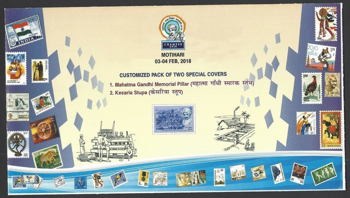 India 2008 post office pack with 2 Gandhi Special covers