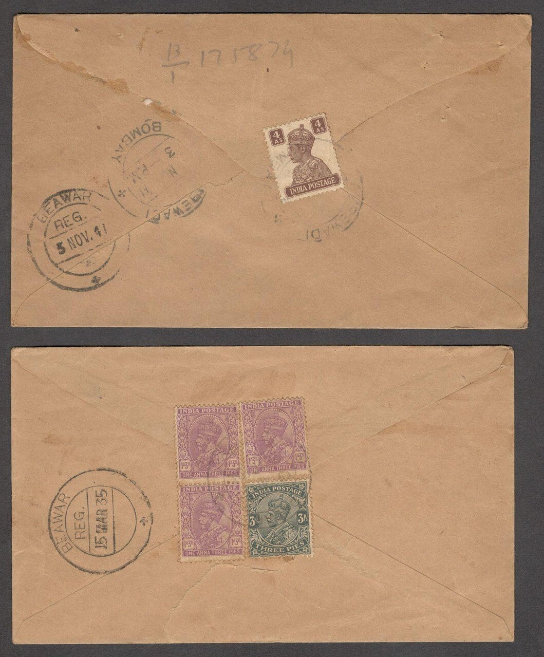 India KGV / KGVI VPP covers (2)