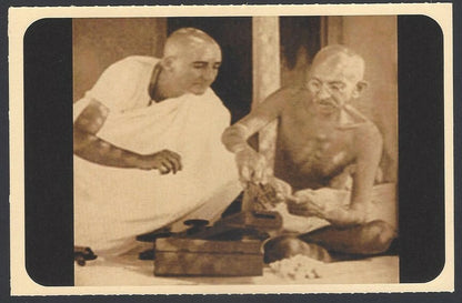AOP India full back pictorial 50p Gandhi postal card GANDHI