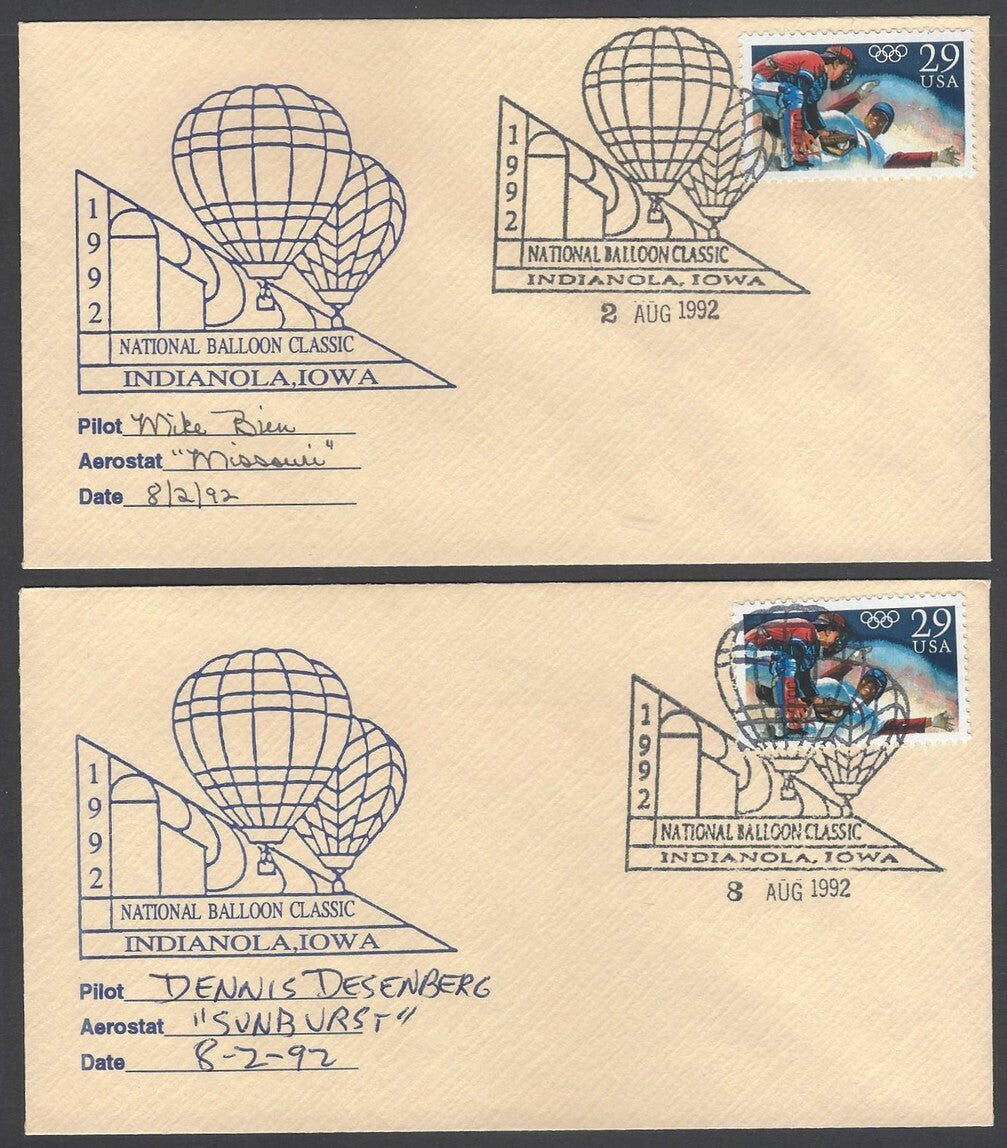 National Balloon Classic, Indianola 1992 covers signed by Pilots (5)