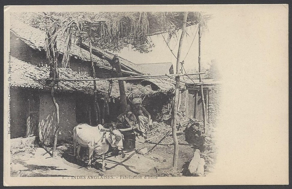 AOP India MAKING OIL vintage UB postcard unused