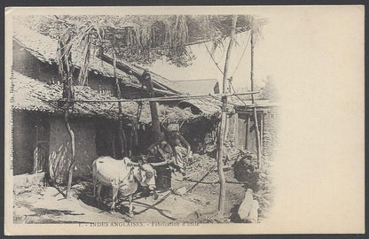 AOP India MAKING OIL vintage UB postcard unused
