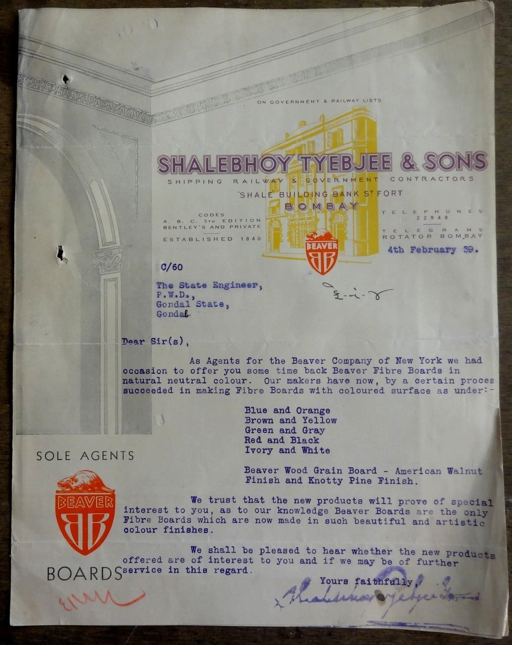 India 1939 PLASTEX RUBBER CEMENT advertisement folder & price lists