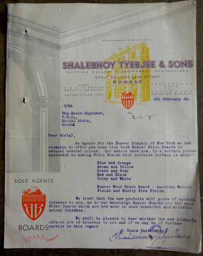 India 1939 PLASTEX RUBBER CEMENT advertisement folder & price lists