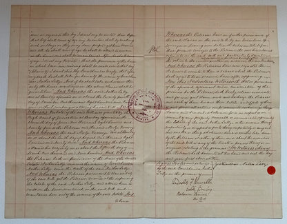 AOP India QV Queen Victoria 1868 Special Adhesive 5R on 1902 indenture 4 pgs