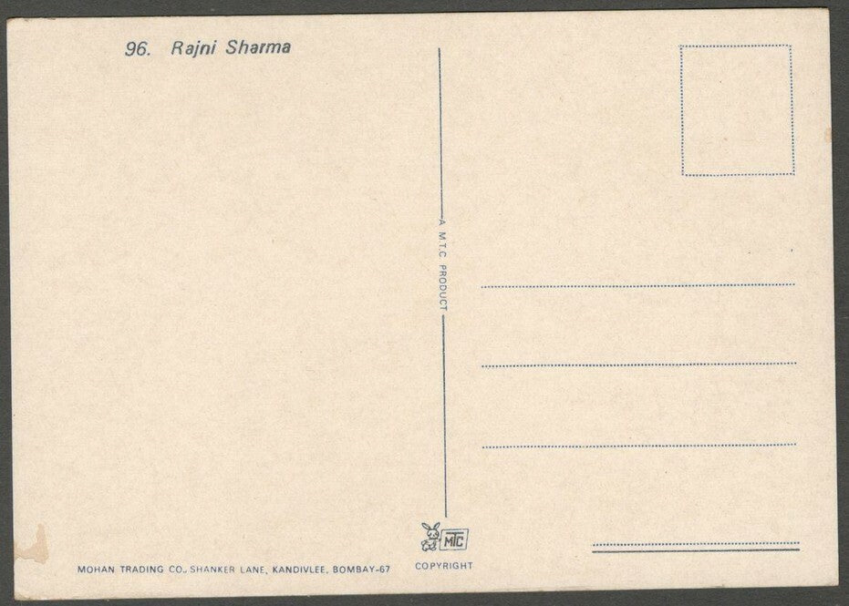 AOP India Bollywood vintage postcard with facsimile signature RAJNI SHARMA