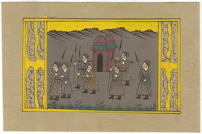India Miniature Painting Princess in Howdah 5" x 8"