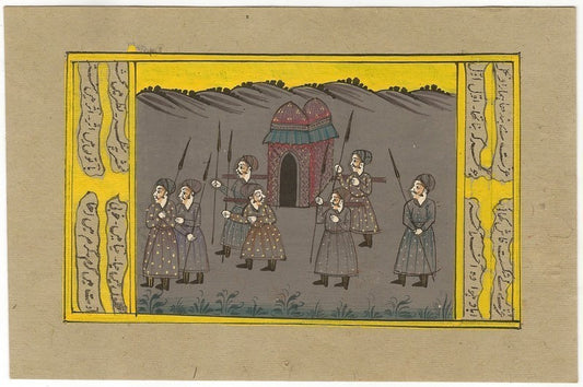 India Miniature Painting Princess in Howdah 5" x 8"