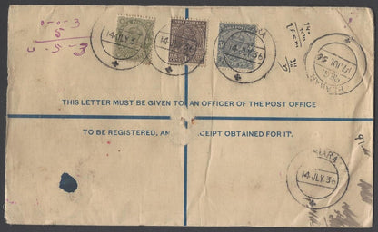 AOP India KGV registered envelope usages (5)