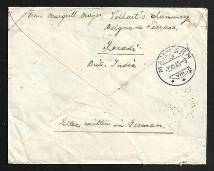 AOP India KGVI cover paid 1R5a6p to Switzerland with jusqu'a bars over label
