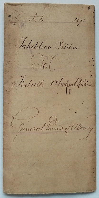 AOP India 1875 Indenture with QV 1868 Special Adhesive 8R