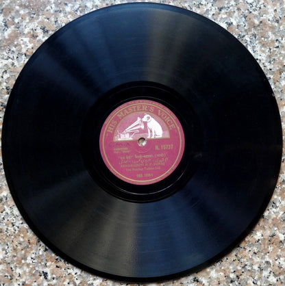 India HMV 78rpm record. Movie Bhabi 1938 Franz Osten Renukadevi P Jairaj