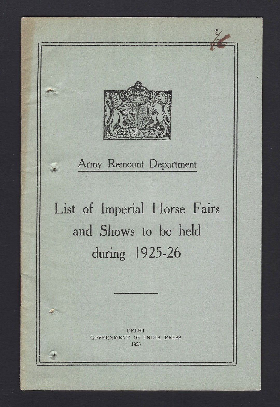 India Imperial Horse Shows & Fairs 1925-9 (3 books)