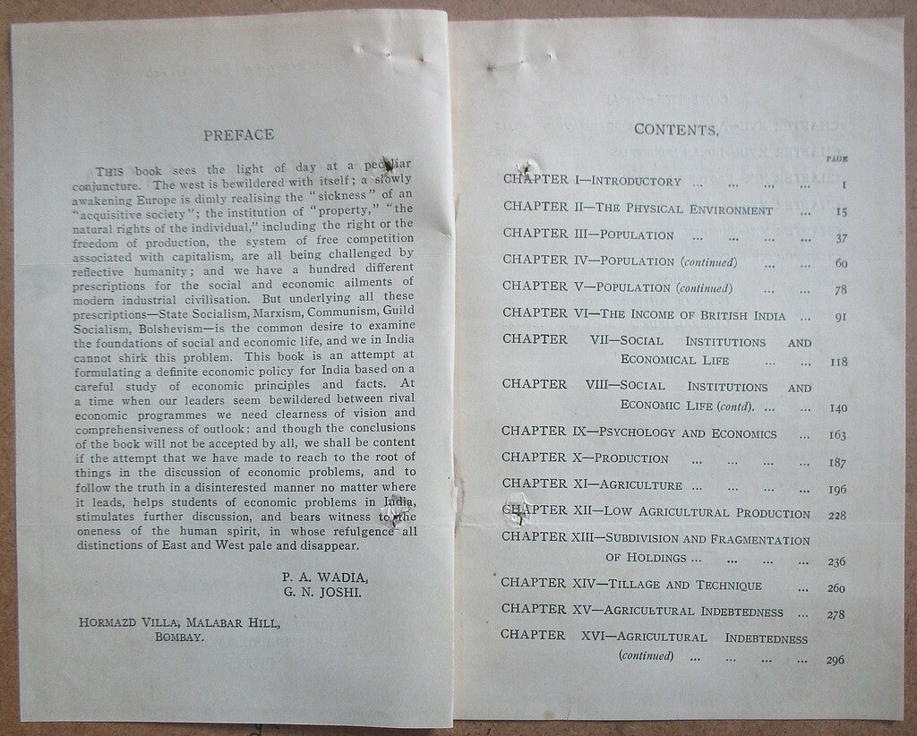India 1926 letter signed author Pestonji Ardeshir Wadia + book ad