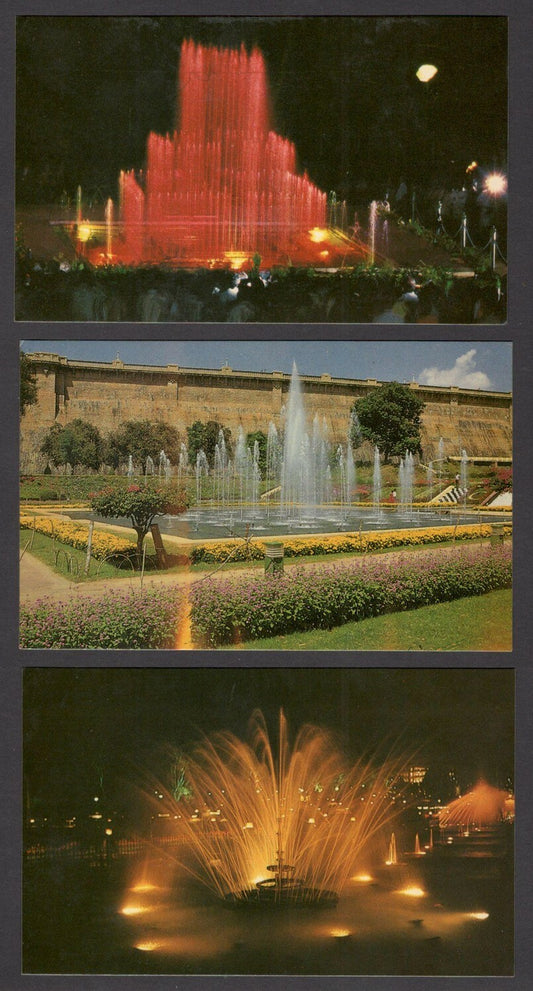 India 10 vintage colour postcards MYSORE & BRINDAVAN