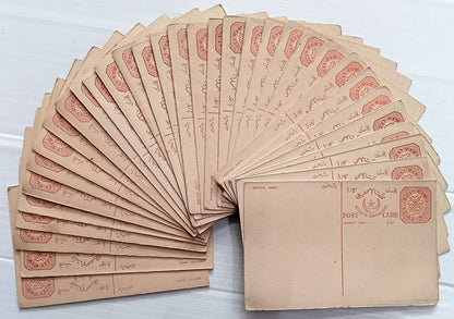 AOP India Hyderabad State 1937 6p+6p postal cards unused x 100. HG #22 WHOLESALE