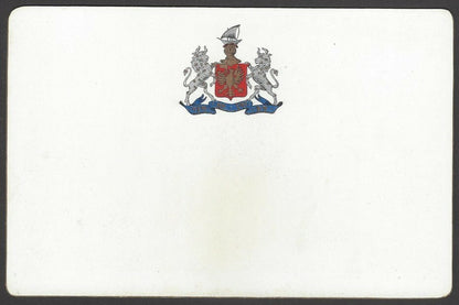 India Bhavnagar Bird’s Eye-View of 1940s Bhavnagar View Card with state crest