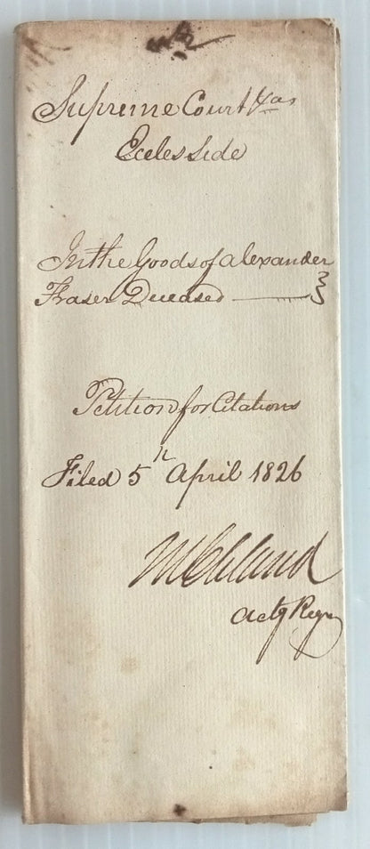 AOP India 1826 Supreme Court, Fort Williams, Calcutta document