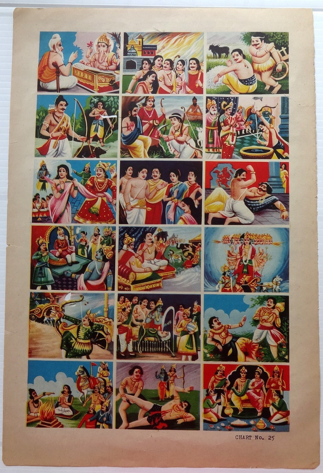 India Vintage poster Mahabharta 38x25.5cm