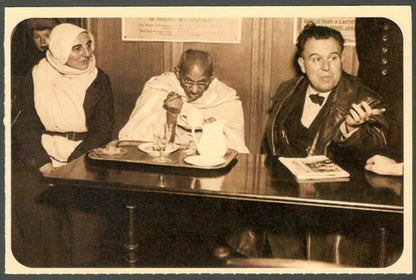 AOP India full back pictorial 50p Gandhi postal card GANDHI