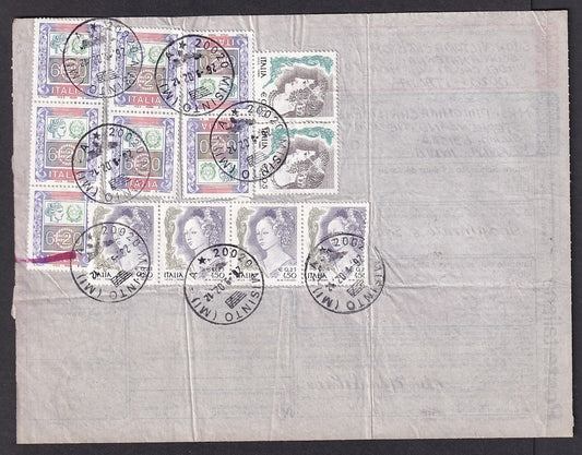 Italy 2002 parcel card to India wi a combination of Euro & dual currency issues