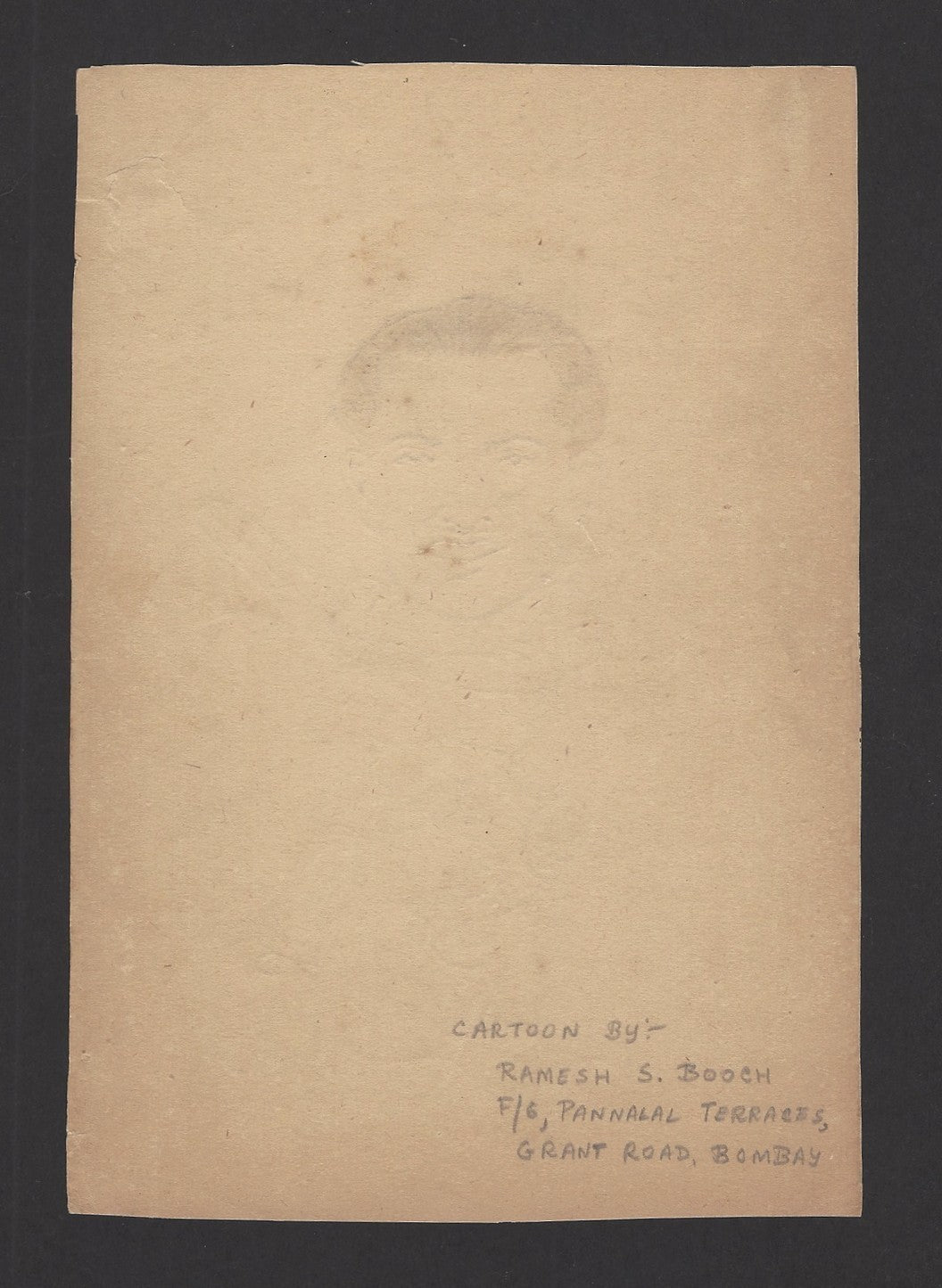 Cricket India 1950 Gogumal Kishenchand pencil sketch by cartoonist R Booch Ӝ
