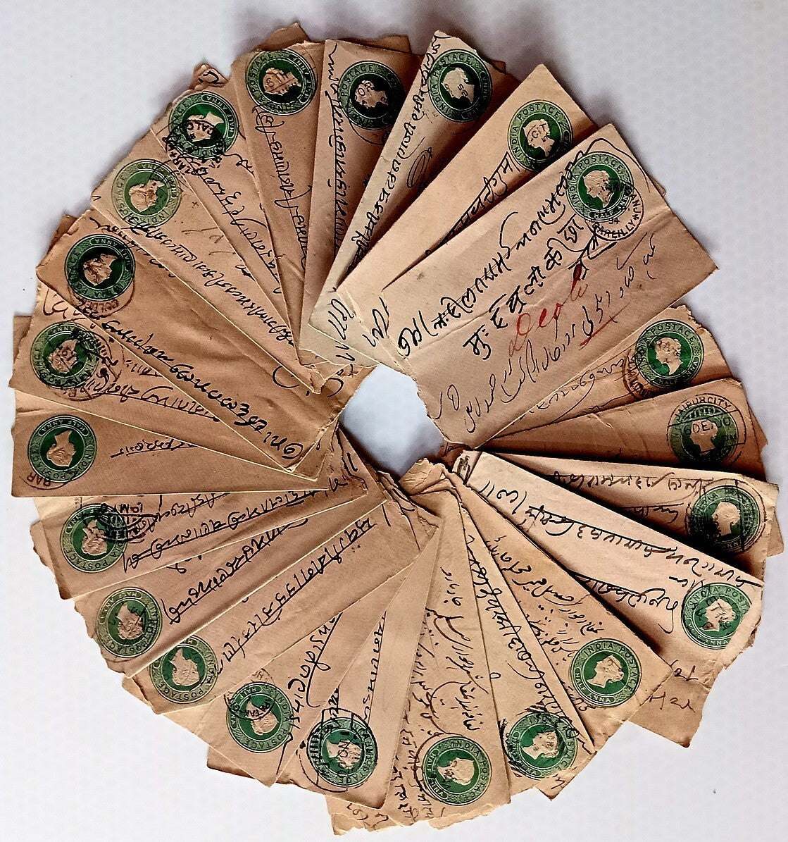 AOP India 1/2a green envelopes x100 selected for condition WHOLESALE