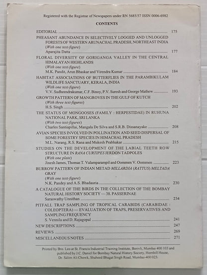 AOP India JOURNAL OF THE BOMBAY NATURAL HISTORY SOCIETY August 2000