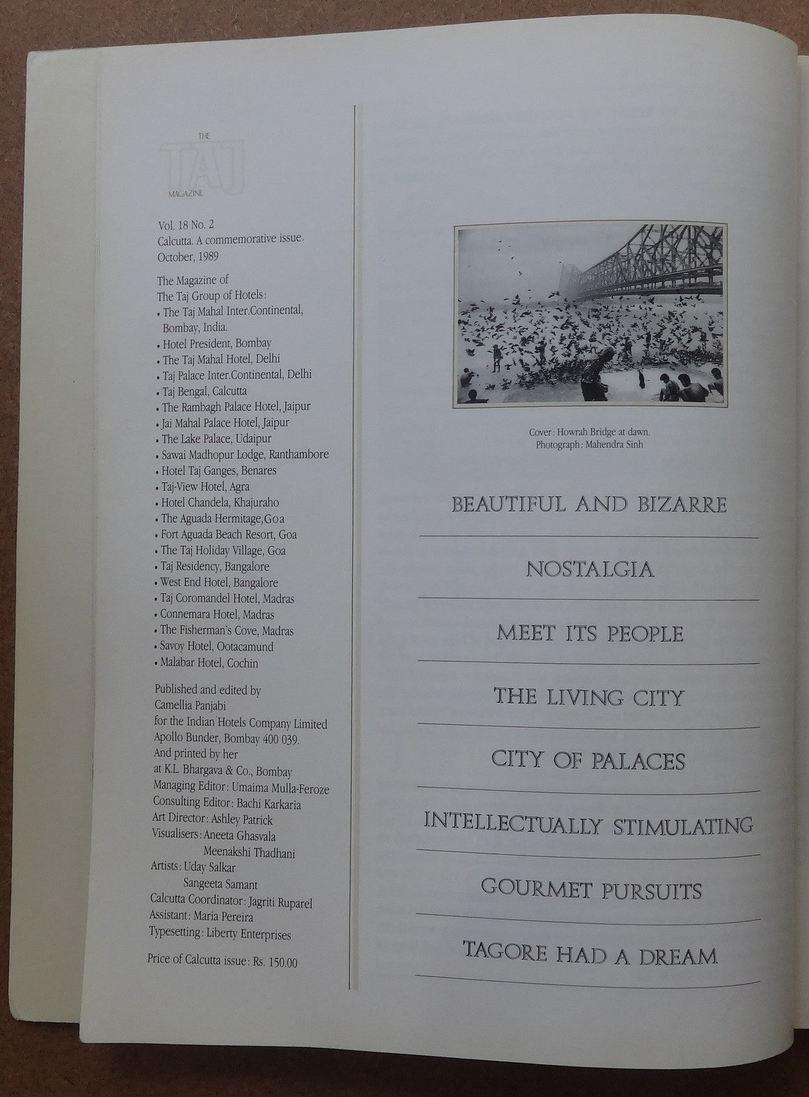 India Taj Mahal Hotel in-house magazine TAJ 1990 (4)