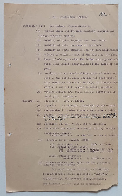 AOP India Official correspondence - OPIUM & OTHER DANGEROUS DRUG 1931-32
