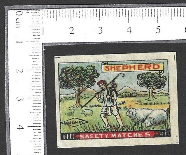 India VINTAGE matchbox label - SHEPHERD