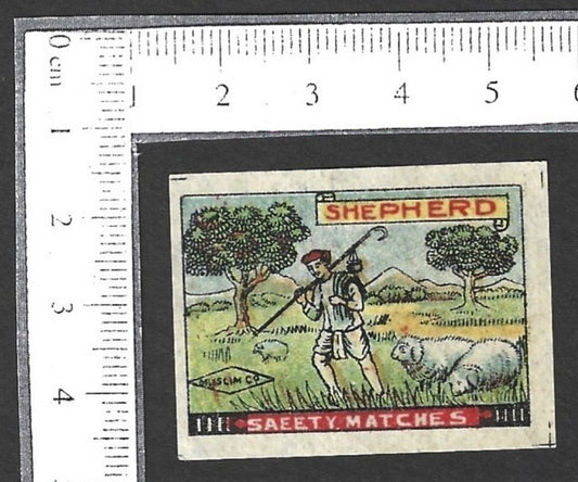 India VINTAGE matchbox label - SHEPHERD