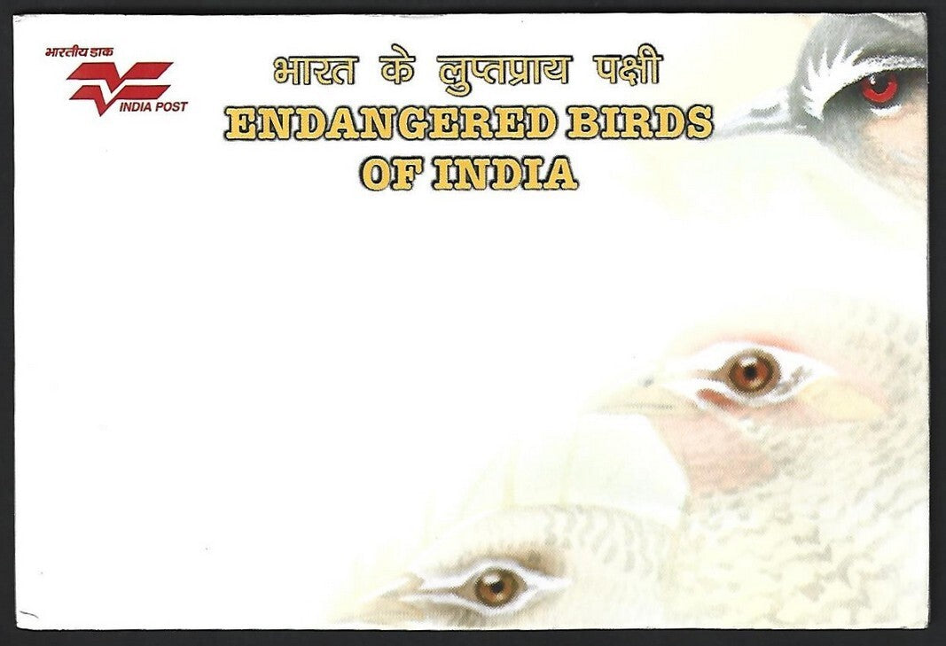 India 2008 Birds set of PHQ cards in folder used first day