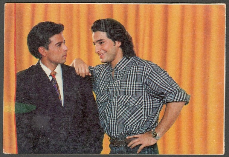 AOP India Bollywood vintage postcard SAIF ALI KHAN & ATUL AGNIHOTRI