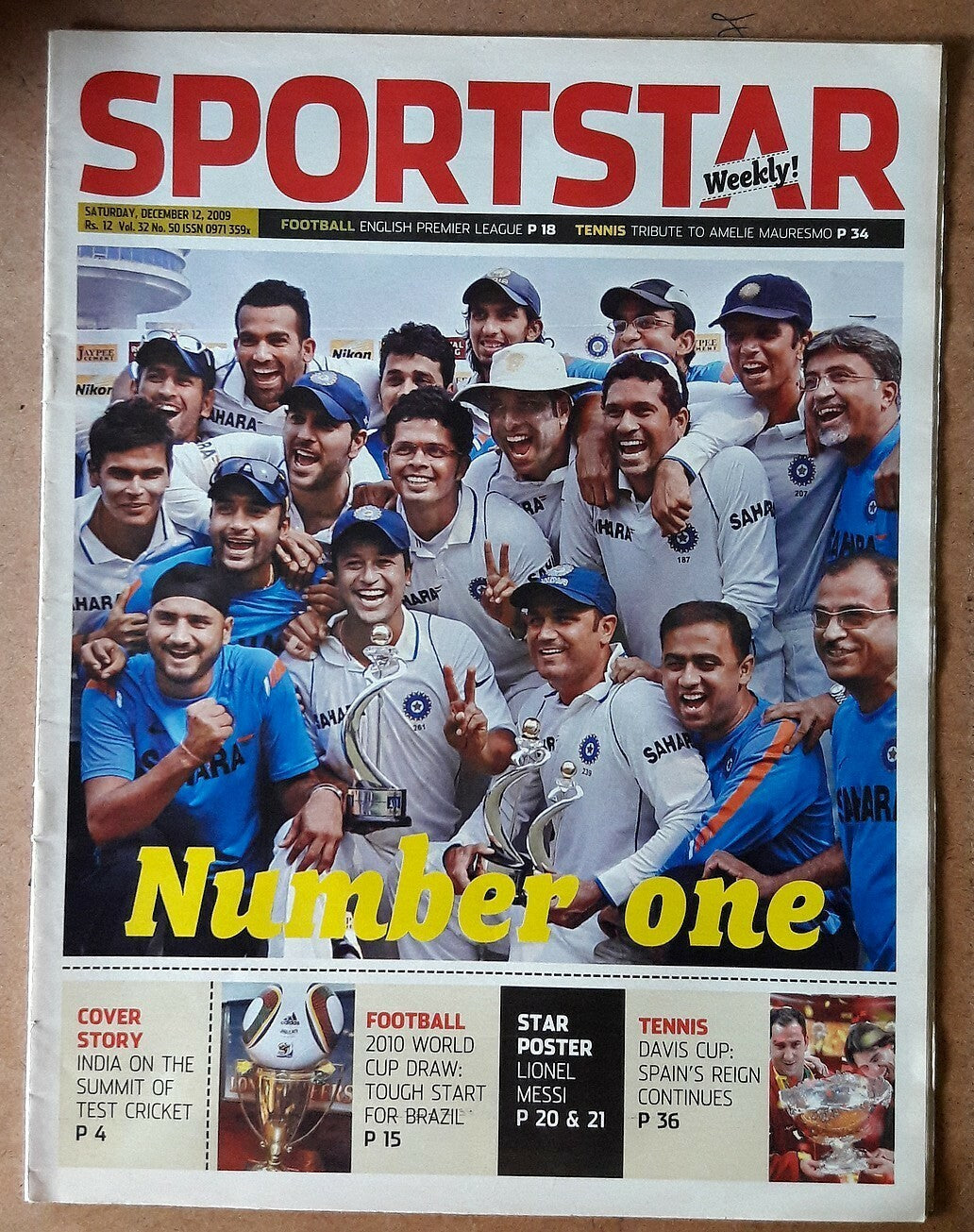 India Sportstar 2006-12 CRICKET cover issues 10” X 13” (5)
