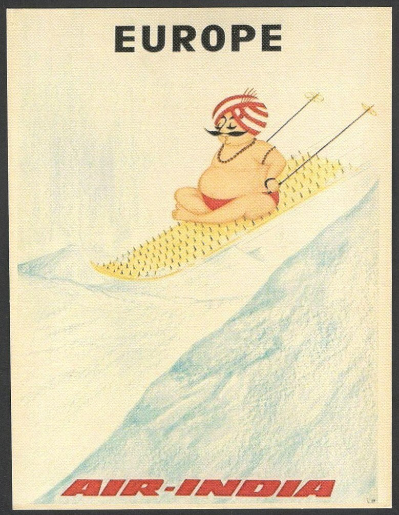 AIR INDIA EUROPE reprinted postcard