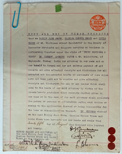 AOP GB 1920 Power of Attorney For a Law Firm in India