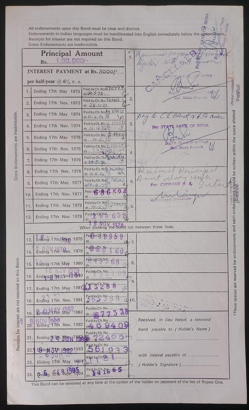 India West Bengal State Electricity Board 1984-8 BONDS upto 100000 (11)