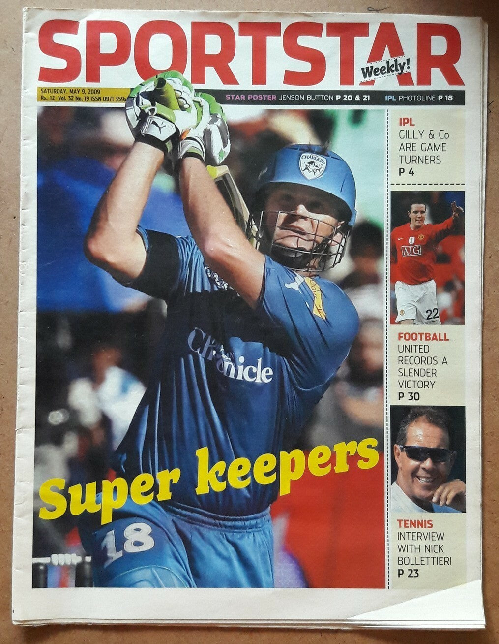 India Sportstar 2009-12 CRICKET cover issues 10” X 13” (5)
