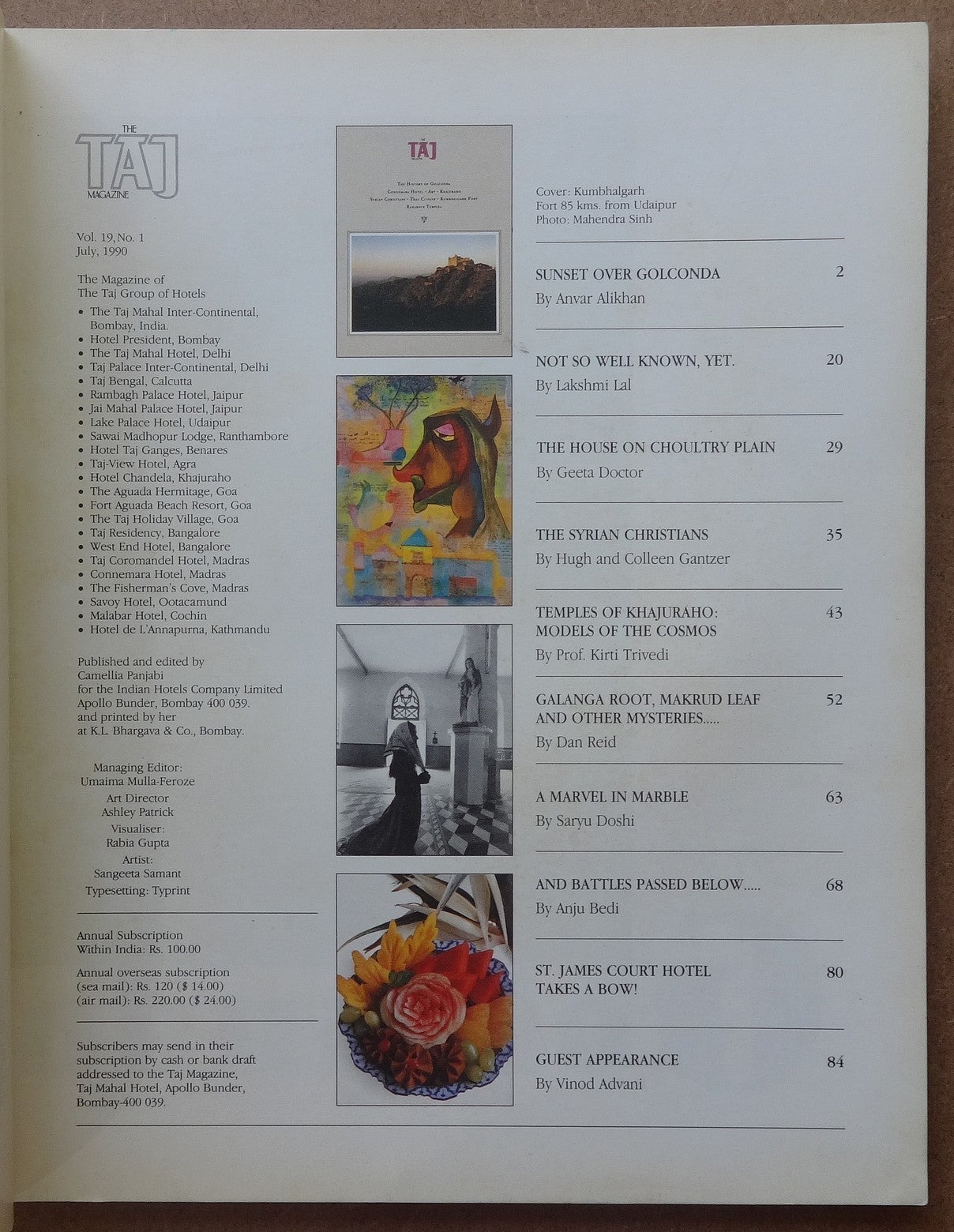 India Taj Mahal Hotel in-house magazine TAJ 1990 (4)
