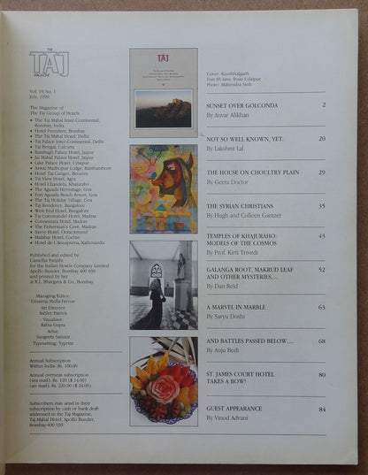 India Taj Mahal Hotel in-house magazine TAJ 1990 (4)