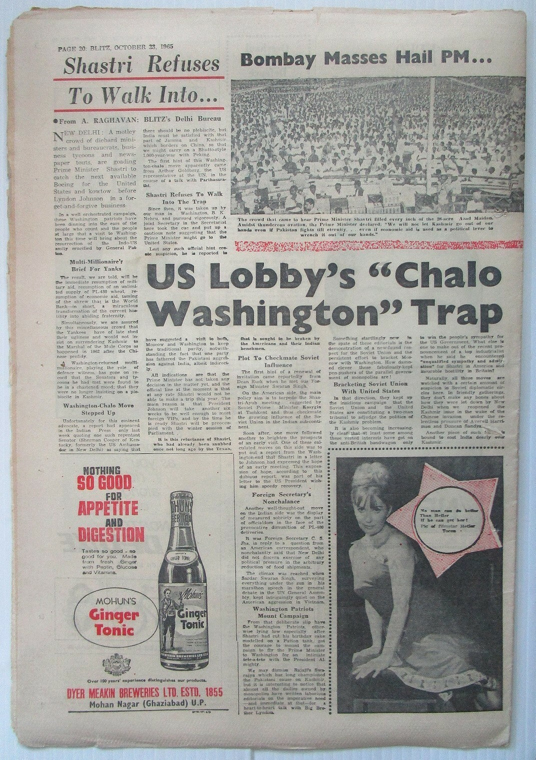 India Blitz 2 March 1963 issue AYUB’S EMPIRE CRUMBLES! see condition