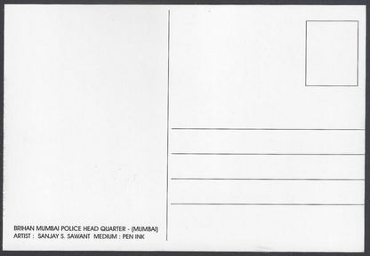 AOP India BOMBAY sketch postcard POLICE HEAD QUARTER
