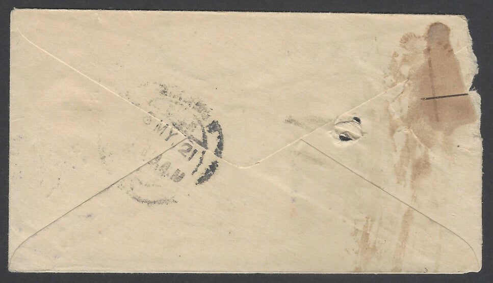 AOPIMT India Patiala State 1921 cover with boxed "BIKANER STATE/CANCELLED"
