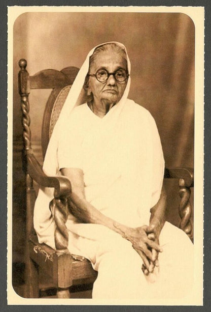 AOP India full back pictorial 50p Gandhi postal card GANDHI Kasturba Gandhi