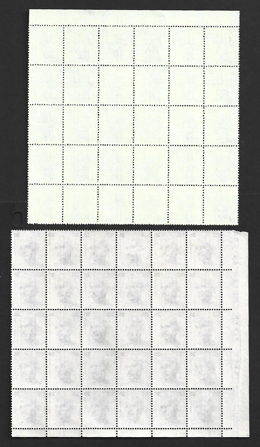 AOP India 1978 Gandhi 25p Types 1 & 2 MNH blocks of 30. SG 732-732a £450