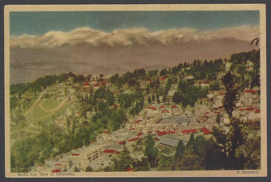 AOP India vintage postcard BIRD'S EYE VIEW OF DARJEELING
