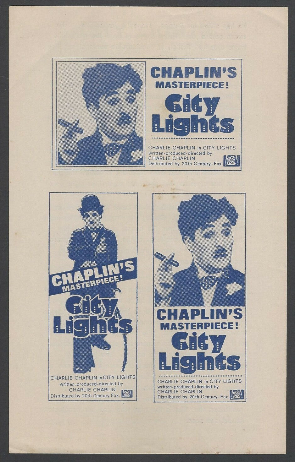 Charlie Chaplin CITY LIGHTS India herald